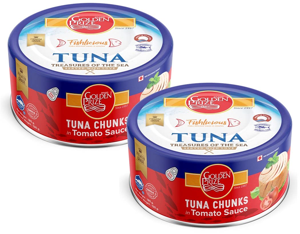 Golden Prize Canned Tuna Chunks in Tomato Sauce, 185g(Pack of 2) (B09CM8S6X5) Amazon Price History, Amazon Price Tracker