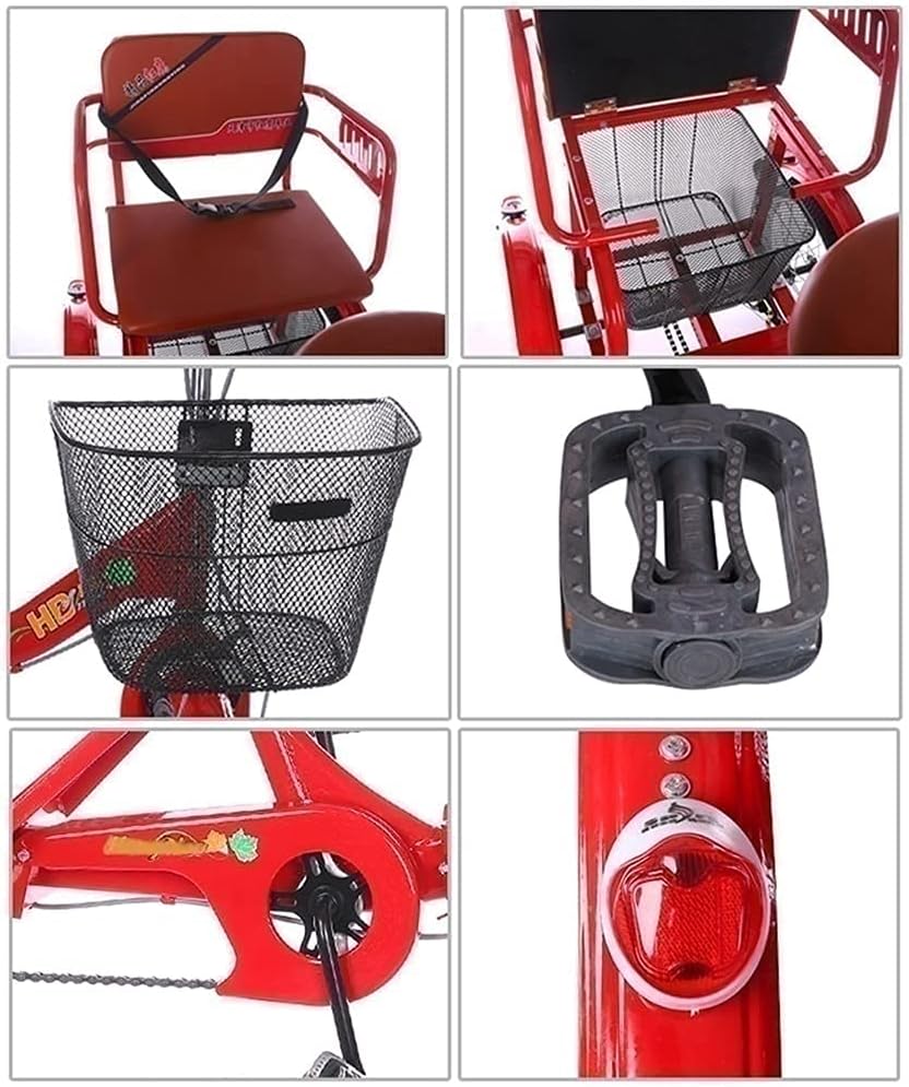 Adult Tricycle 1 Speed Folding Adult Trikes 16-Inch with Shopping Basket for Seniors for Recreation Shopping Picnics Exercise Bicycles with Cargo Basket for Shopping Women Men Seniors