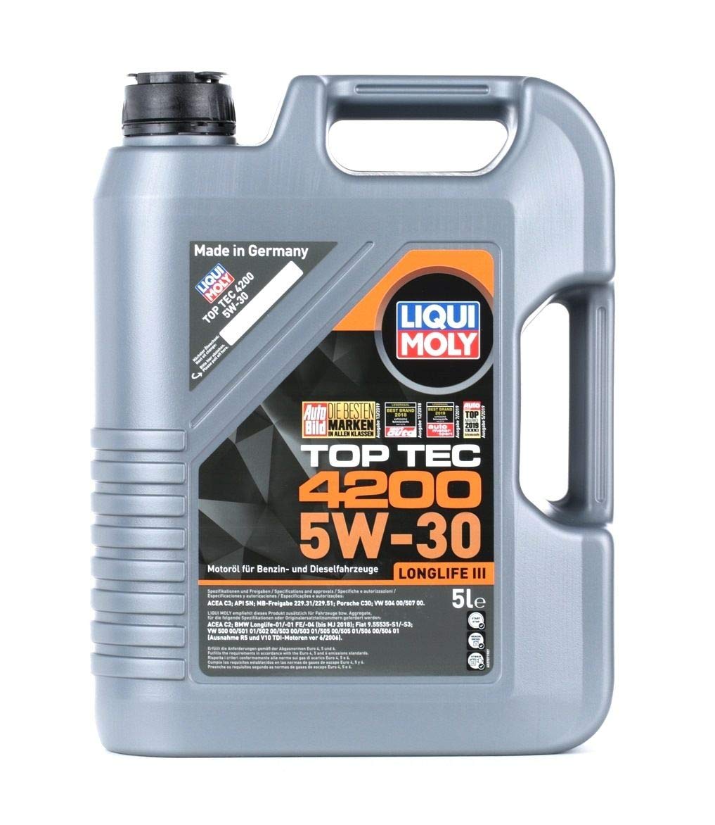 LIQUI MOLY Top Tec 4200 5W-30 New Generation | 5 L | Synthesis technology motor oil | SKU: 3707