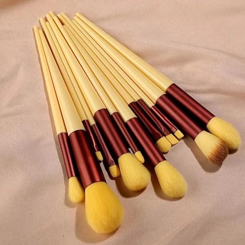 Kit com 13 peças de maquiagem kabuki, Consiga uma maquiagem impecável com nosso conjunto de pincéis