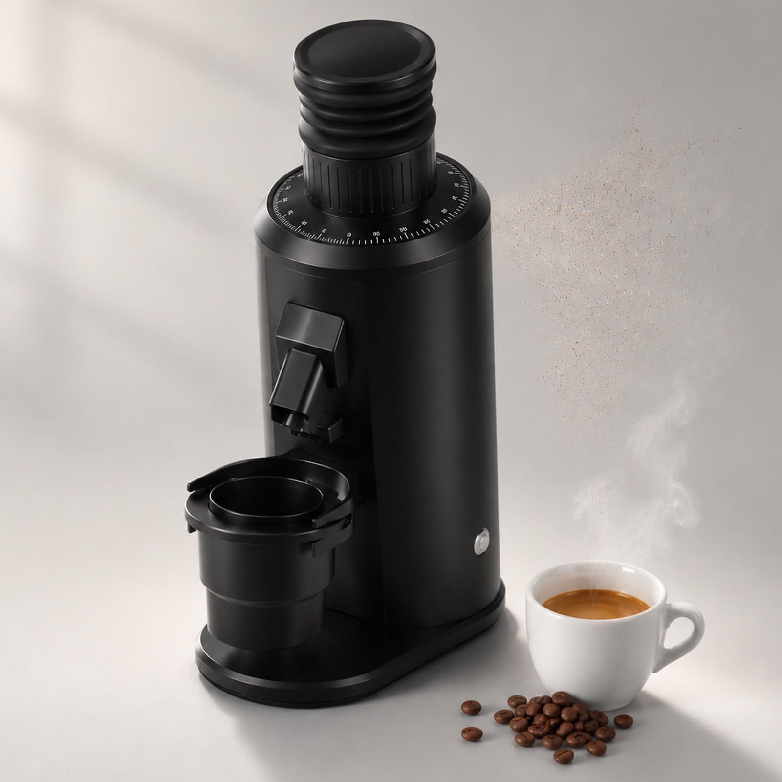 Oridlectal Black Burr Coffee Grinder Single Dose Electric Espresso Grinder