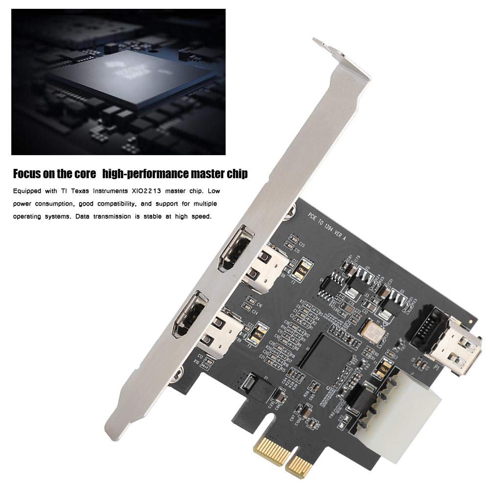 Diyeeni Carte Principale avec Puce de contrôle Principale XIO2213, Adaptateur de Carte contrôleur 1394a 800Mbps Carte de Capture vidéo FireWire 800 Compatible avec Les périphériques IEEE1394A
