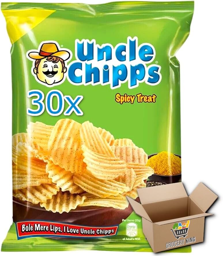Uncle Chips Pack Of 30 Potato Chips Snack Crisps | Spicy Retreat 30x50g Grocery King