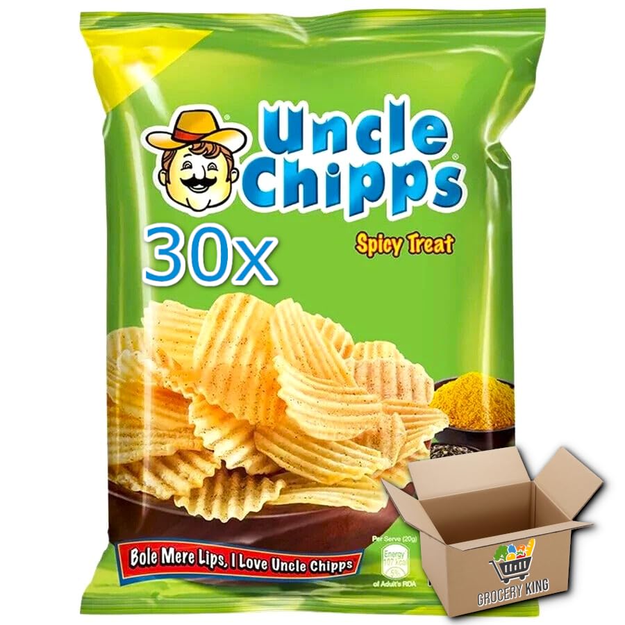 Uncle Chips Pack Of 30 Potato Chips Snack Crisps | Spicy Retreat 30x50g Grocery King