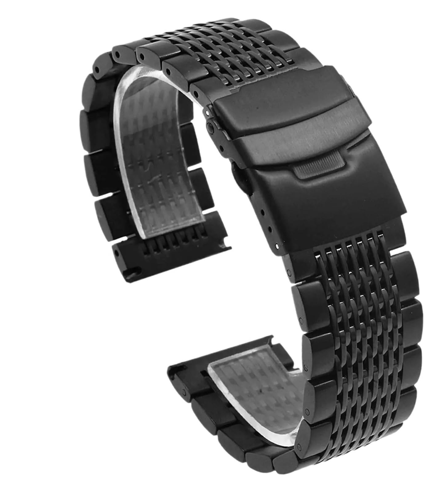 Solid Deployment Buckle Diving Watch Band Stainless Steel Mesh Bracelet Brushed Polished Business Straps Wristbelt 18/20/22/24mm