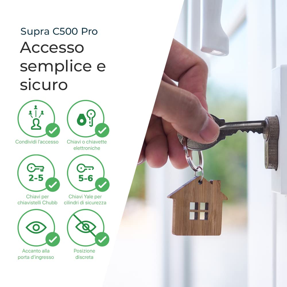 KeySafe, SUPRA C500 Pro (2a generazione) - Dispositivo di archiviazione chiavi esterno preferito dalla polizia di alta sicurezza