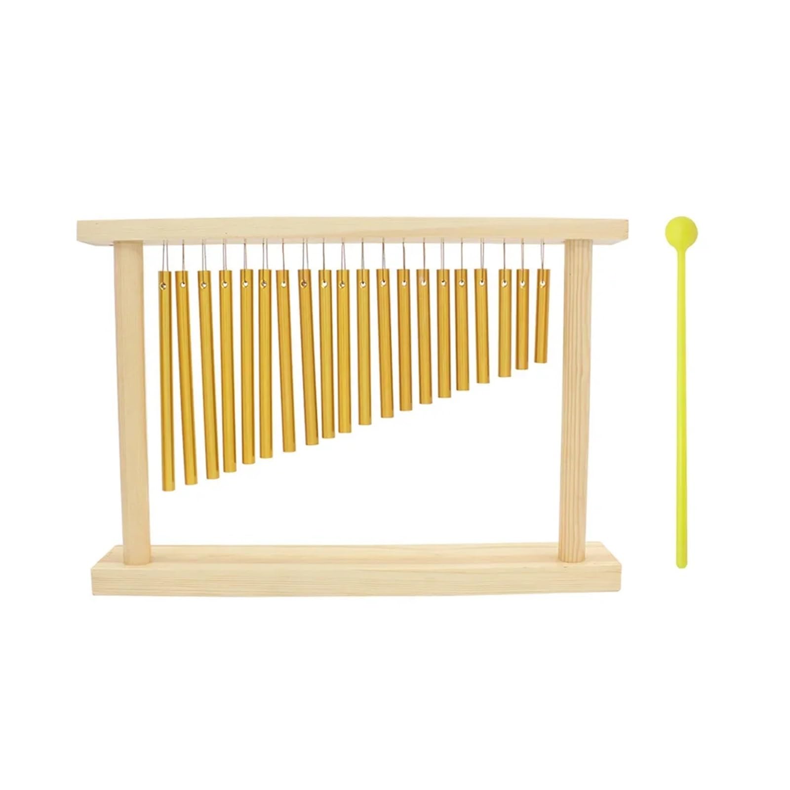 Carillón de Viento con Marco de Madera de pie, carillones de Viento de 20 Tonos con decoración de Instrumentos de percusión de Palo Campana del Viento Musical(Golden)