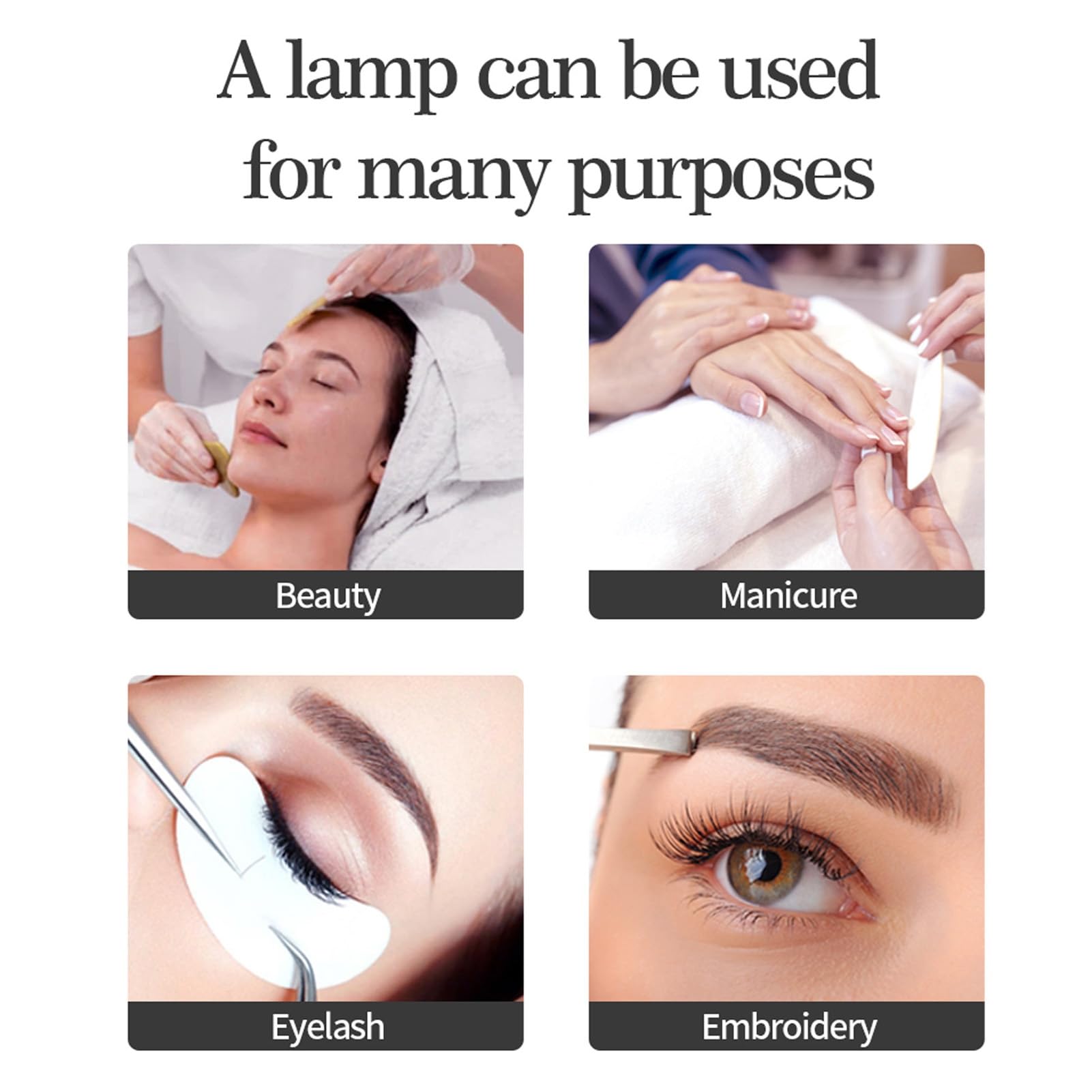 Garosa Lampka na Biurko Half Moon do Paznokci łukowa LED z Uchwytem na Telefon 28 Cali 40 W 3 Temperatury Barwowe 10 Poziomów Jasności dla Salonu Makijażu Studio Estetyków (wtyczka UE)