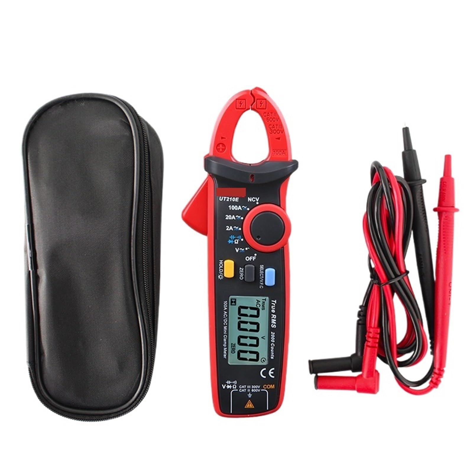 Qavlxie One Color 1Pc Uni T Mini Clamp Meter Ut210e Digital True Rms Ac/Dc Current Voltage Tester Vfc Capacitance Non Contact Clamp