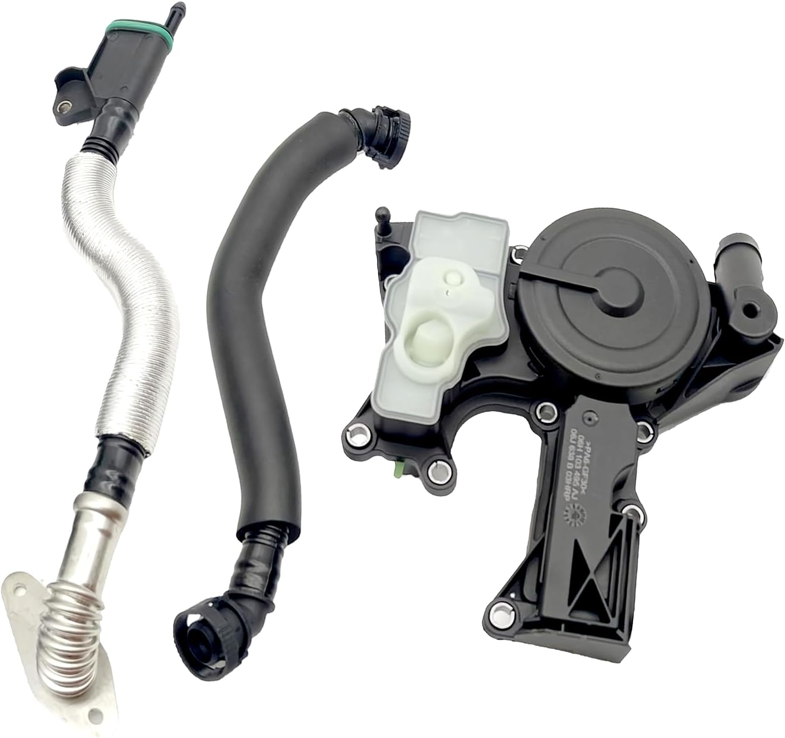 06H103495AE Engine Crankcase Vent Valve Oil Separator Compatible with Audi A4 A5 A6 Q5 Quattro Allroad 2.0T 1.8T, With Breather Hose Tube - Replace# 06H103495AK 06H103495J 06H103495AC 06H103495AH