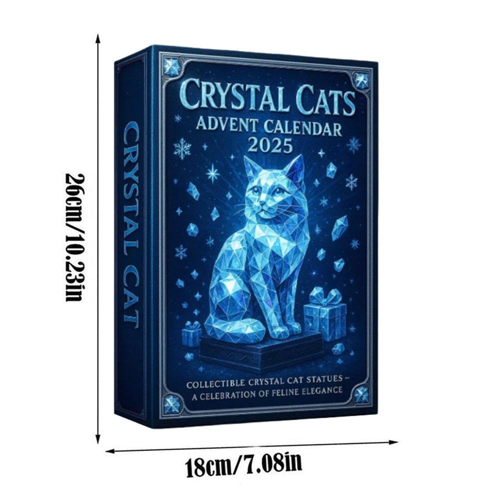 Calendario Dell'Avvento 2025 Con Gatti In Cristallo - 24 Ornamenti A Forma Di Gatto, Decorazione Natalizia