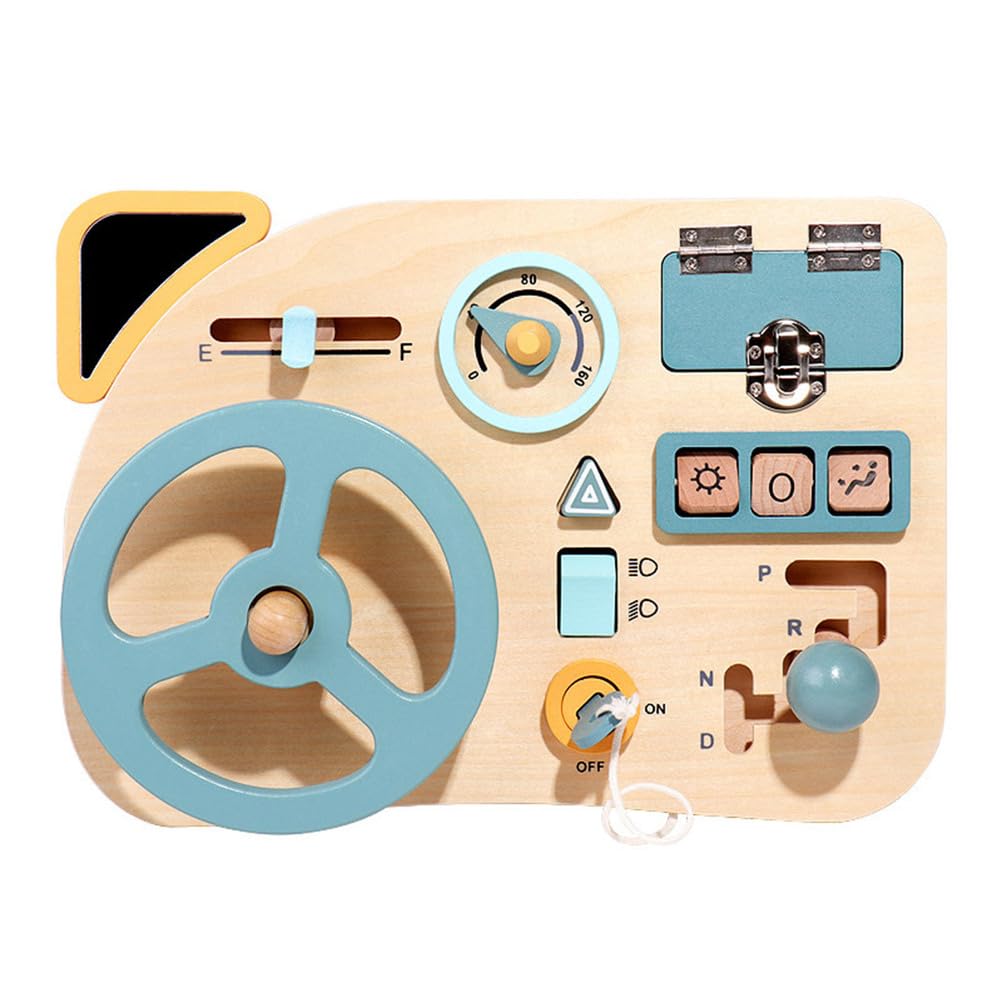 Fahrendes Lenkrad Aktivitätsbrett, sensorisches Lernspielzeug | Spielzeug-Autofahr-Panel, Rollenspiel-Auto-Spielzeug, Holz-Beschäftigungsbrett