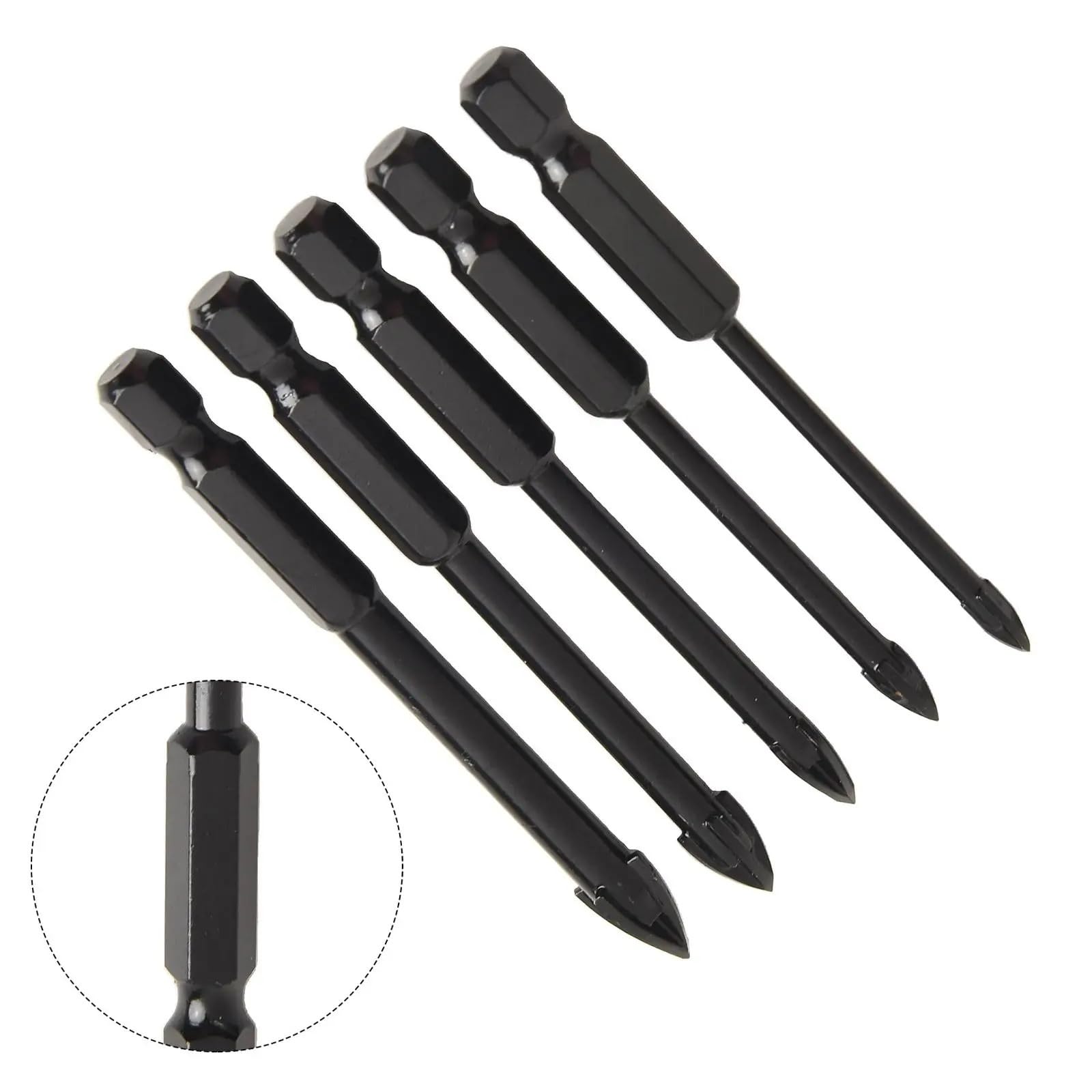 5/10pcs 3-12mm Croce a quattro bordi Punta da trapano Codolo esagonale Triangolo Trapano for piastrelle Vetro Cemento Ceramica Apri foro(10pcs)