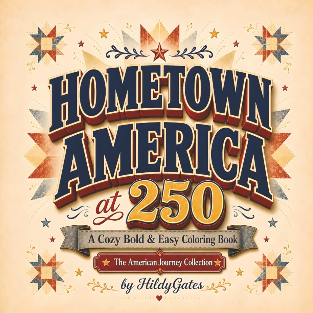 Hometown America at 250: A Cozy Bold & Easy Coloring Book Celebrating American Life (The American Journey Collection)