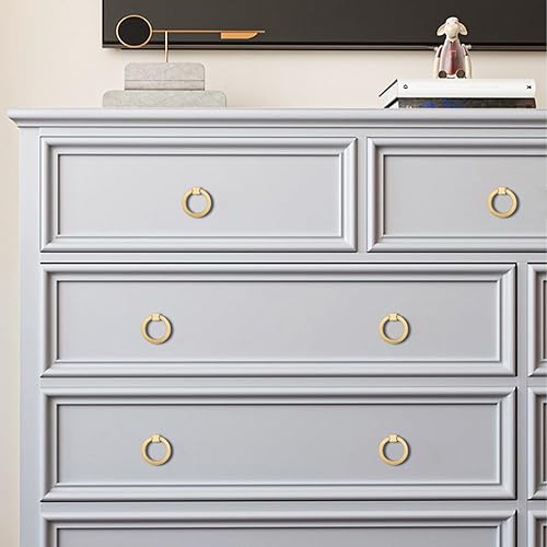 Miniatura 3 de RZDEAL 10 tiradores de latón macizo de 2.0 x 1-78 pulgadas para cajones de aparador, tiradores de anillo de muebles, manijas de puerta de armario