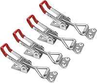 POWERTEC 4-Pack 4001 Toggle Clamps, 220 lbs Holding Capacity - Adjustable Pull Action Latches for Woodworking Jigs, Cabinets, Smokers, Tool Boxes (20311V)