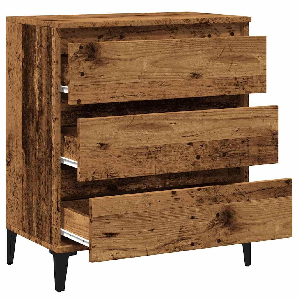 Credenza effetto legno antico, 60 x 35 x 70 cm, in legno resistente, per Living Room, entryway, con 3 cassetti, buffet Cabinet per cocina