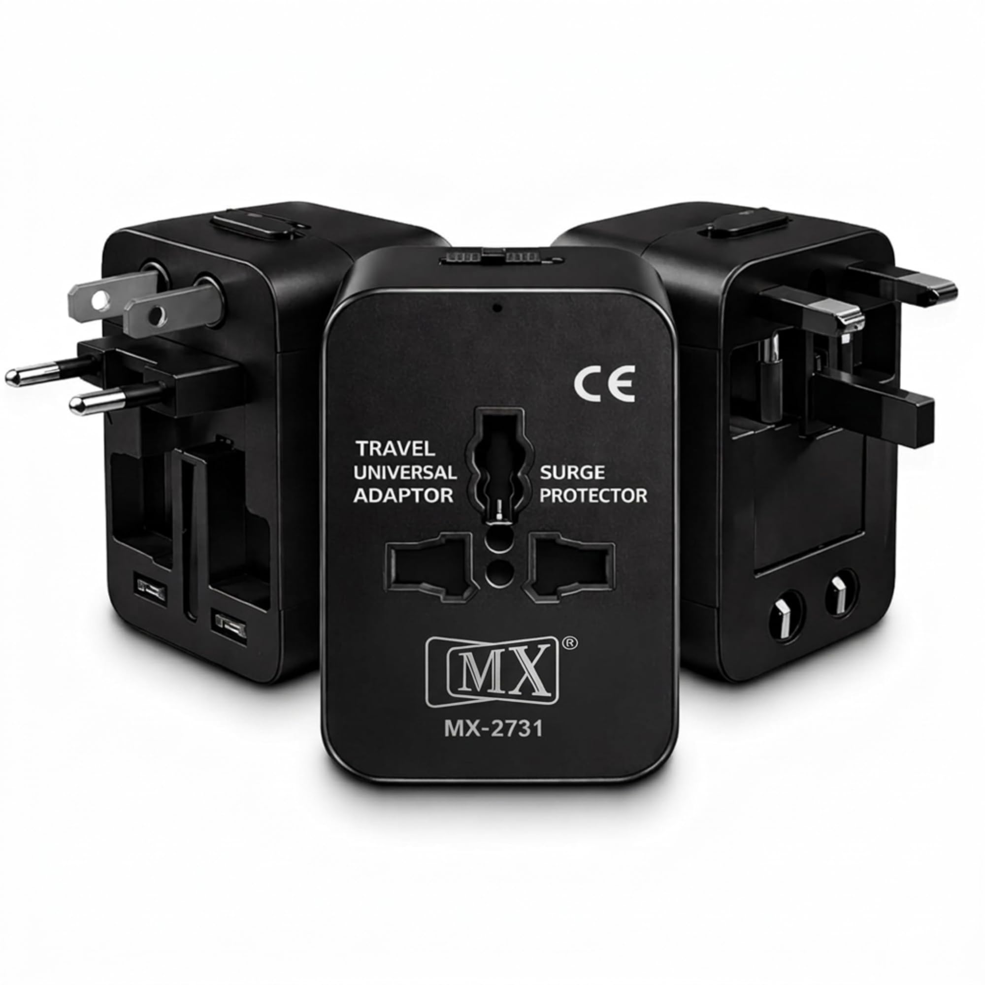 MX Universal Travel Adapter All in One Worldwide Plug Adapter, International Travel Plug Converter Multi Plug Pin with Surge Protector, 3 Pin Universal Socket Adapter for UK, Europe, USA, China, Japan-image-5