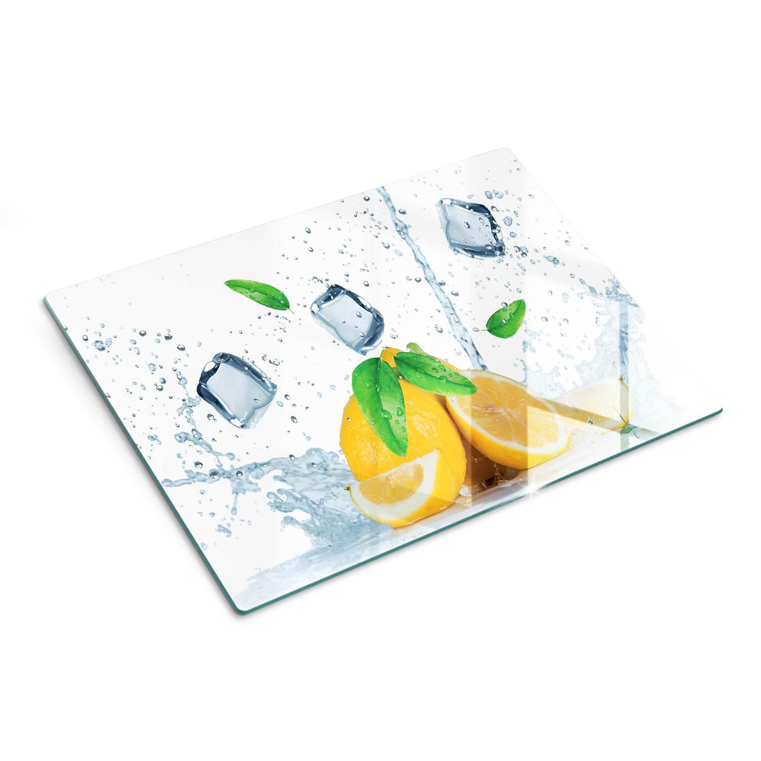 Tagliere in vetro temperato 40x30 cm Cubetti di ghiaccio al limone