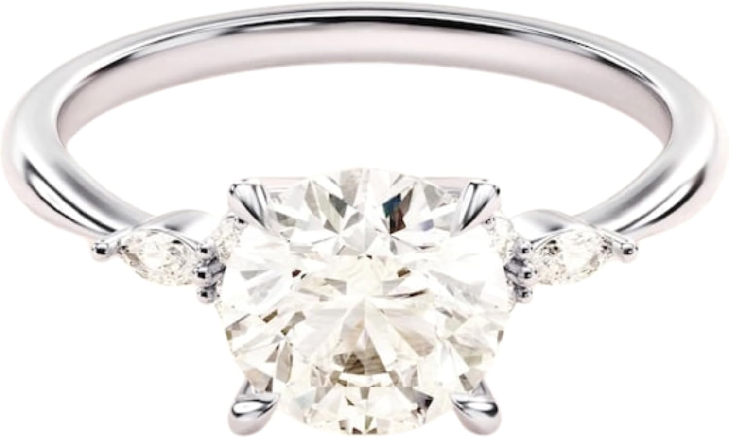 1–5 Ct Round Cut Moissanite Engagement Ring,14K Solid Gold Vintage Cluster Accent Ring for Women