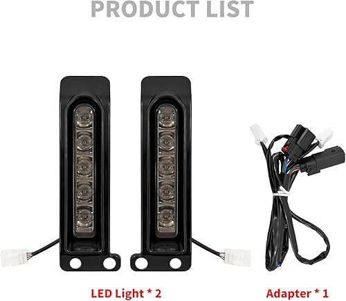 Miniatura 3 de HDBUBALUS Insertos de soporte LED para alforja auxiliar, panel de relleno de luz de guardabarros, luces traseras de freno para Harley Electra Glide