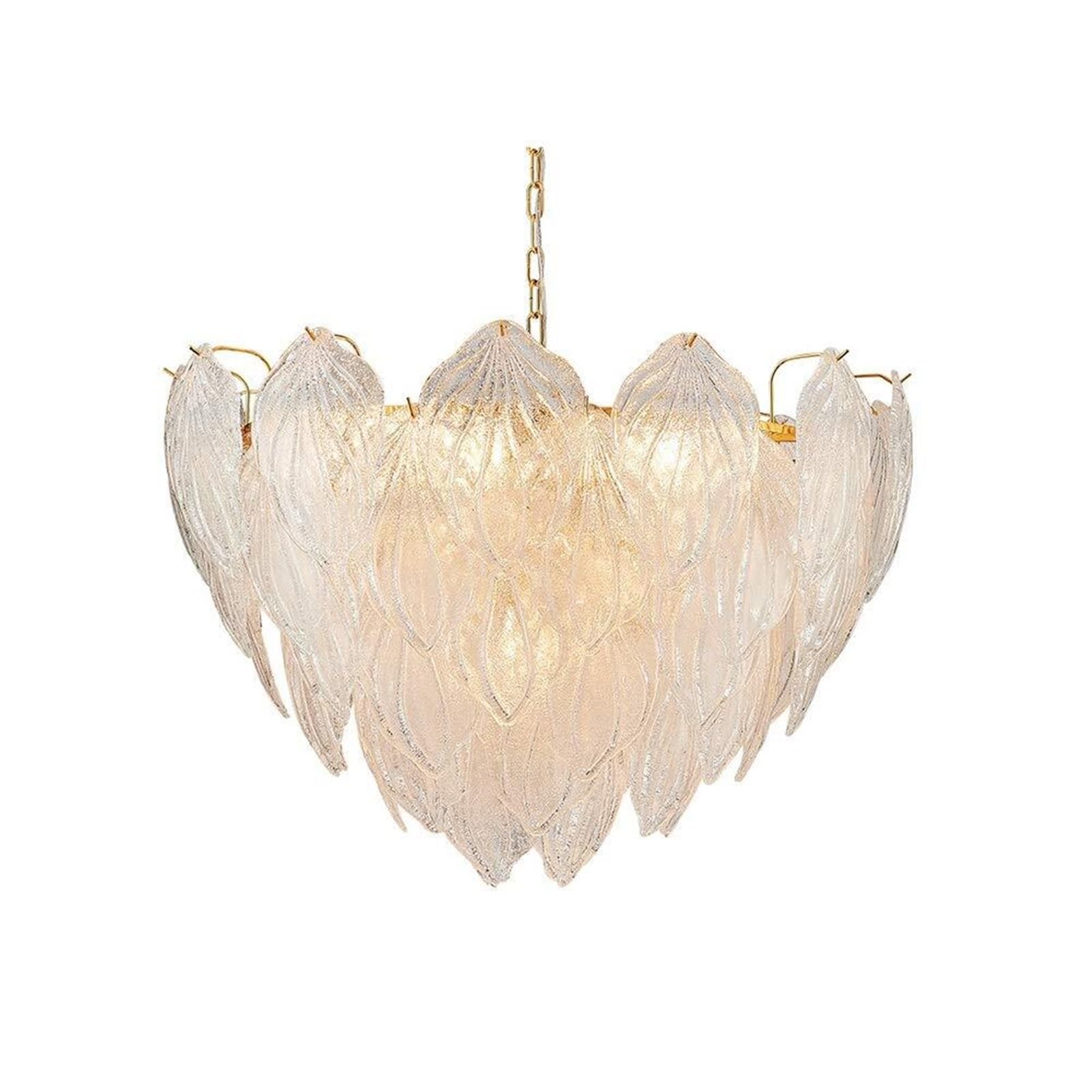 HUAYUSEDF Wrought Iron Glass Pendant Lamp Chandelier Hanging Lighting Ceiling Fixture Flush Mount for Living Room Dining Decor