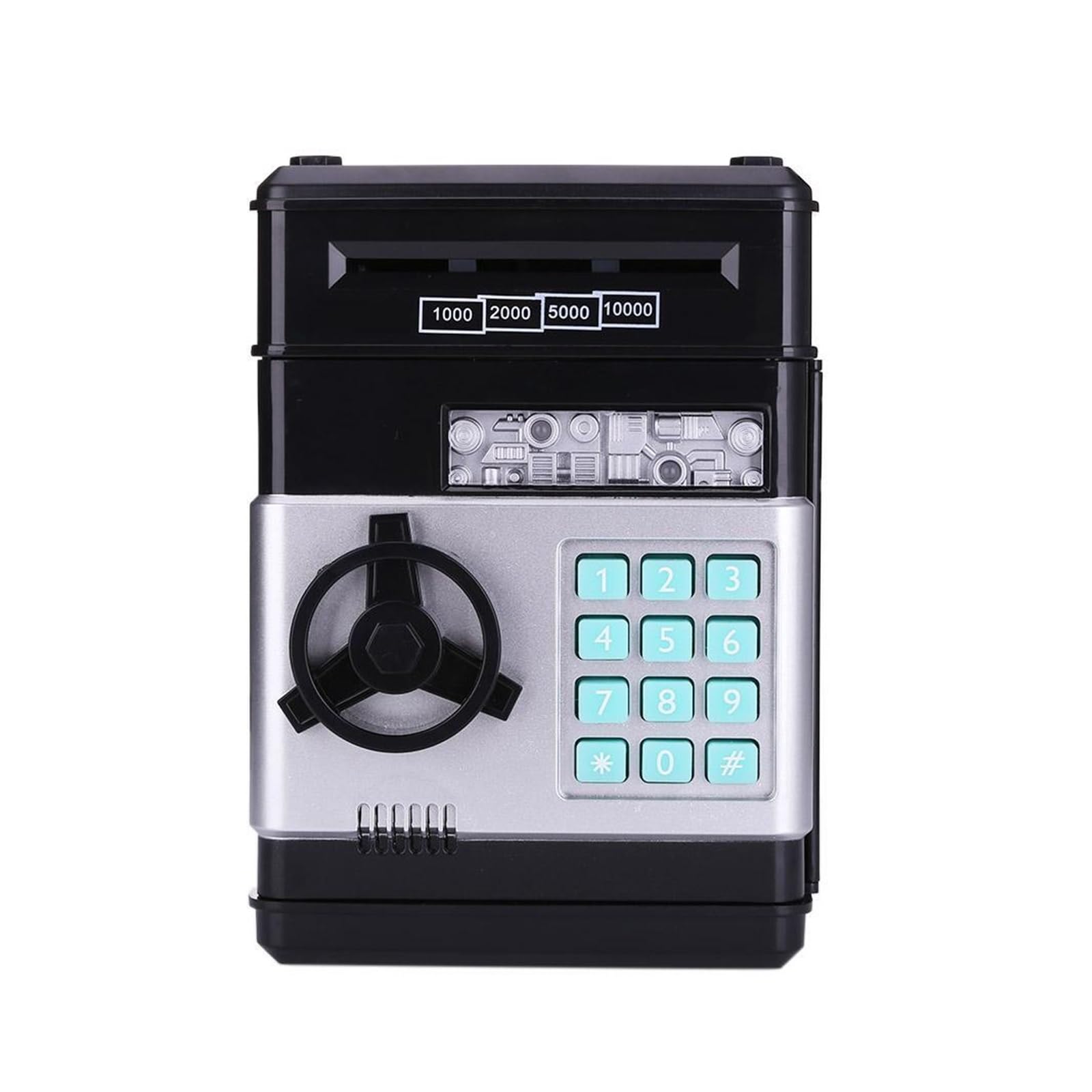 CVFRDD Security Safe Box Electronic Piggy Bank Safe Box, Money Boxes For Children ATM Password Cash Coin Saving Machine Kid Xmas Gifts(Nero)