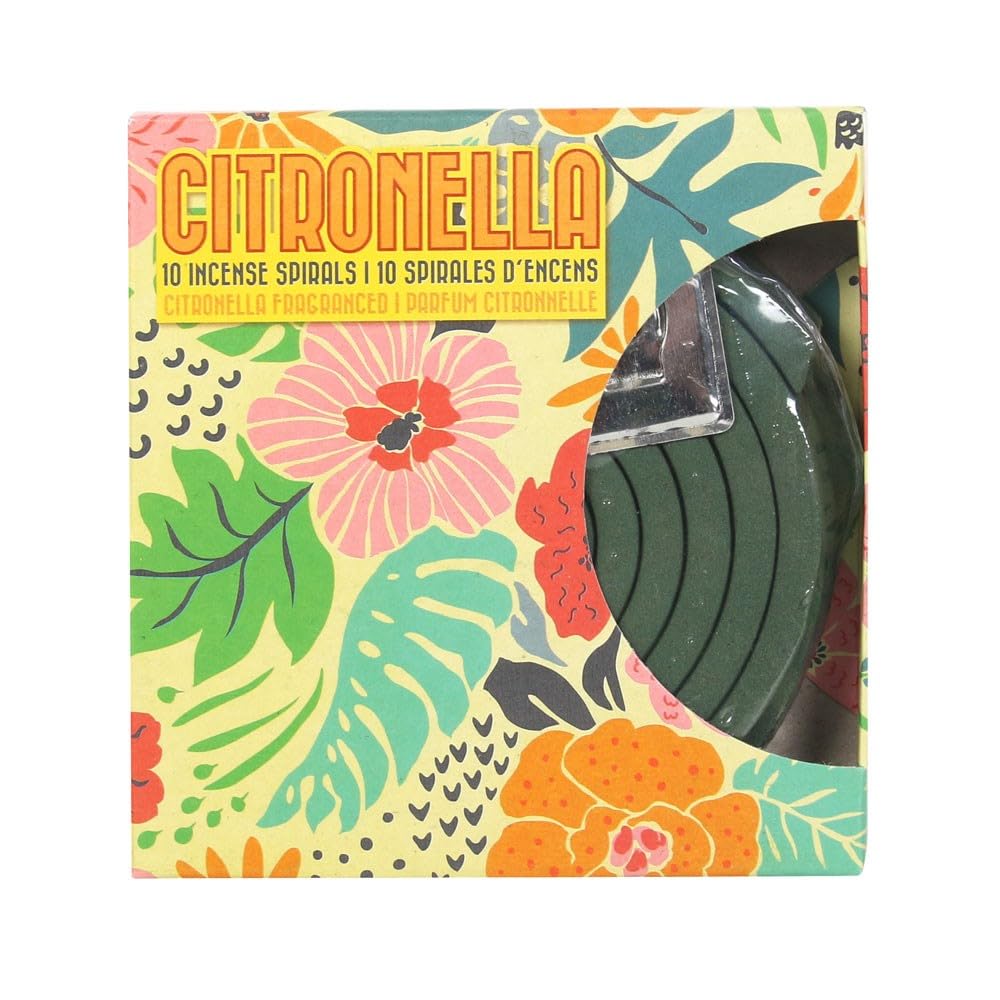 Sifcon International 10 Citronella Incense Coil Wheels Spiral Natural Insect Mosquito Repellent Scent