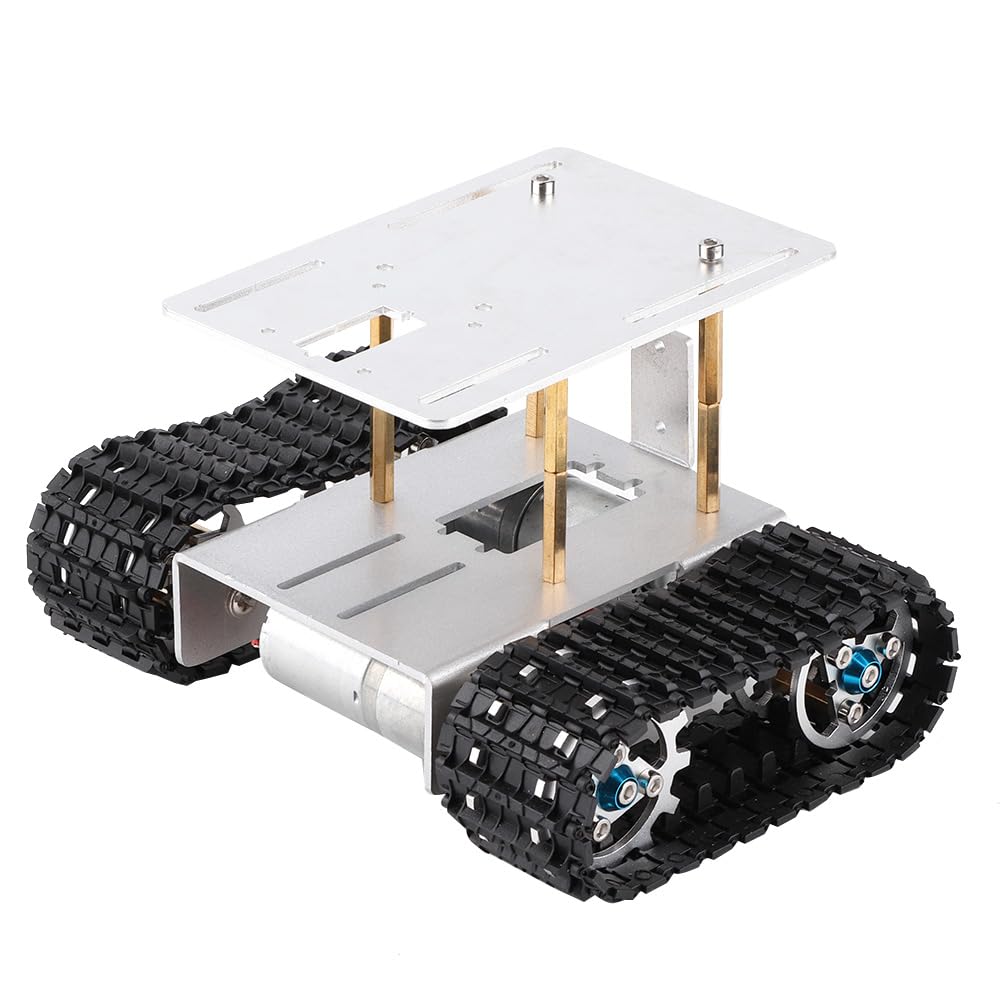 Chasis de tanque MEEVINWH, cuerpo de plástico de alta calidad, para robot de juguete, estructura duradera, diseño ligero, accionamiento de doble motor (versión ensamblada)