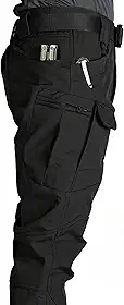 Calça cargo tática masculina, vários bolsos, cintura ajustável, secagem rápida, durável, caminhada, acampamento, trabalho