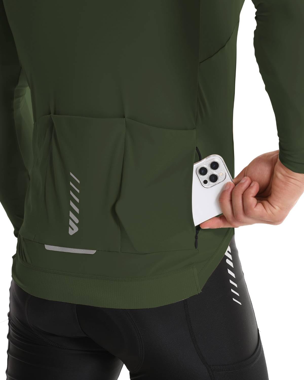 Wulibike Maglia da Ciclismo Uomo Maglia Ciclismo Maniche Lunghe Traspirante Asciugatura Rapida Maglia Ideale per Bici Allenamento Strada Outdoor