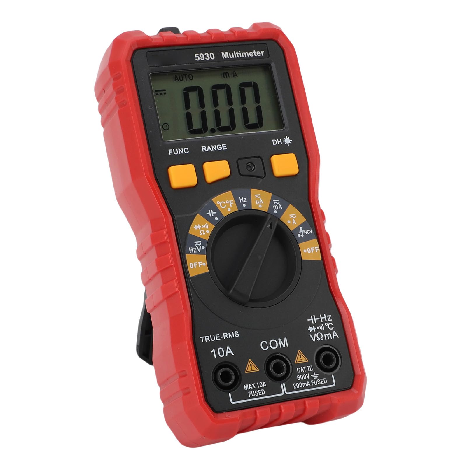 Generic Digital Multimeter Voltage Tester with HD Backlit Screen, NonParallax Display, Rubber Protective Sleeve, 20m? Resistance Measurement, AC DC Volt Ohm Meter