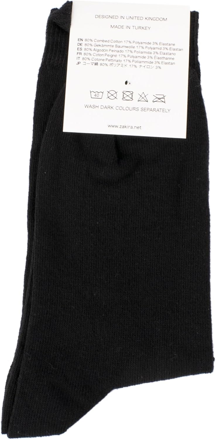 ZAKIRA Finest Combed Cotton Dress Socks in Plain Colours for Men, Women - Image 7