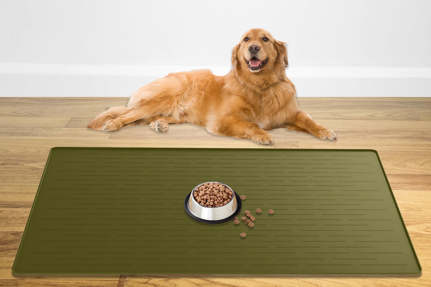 Tapis de nourriture pour animaux de compagnie pour protéger les parquets des chiens gourmands