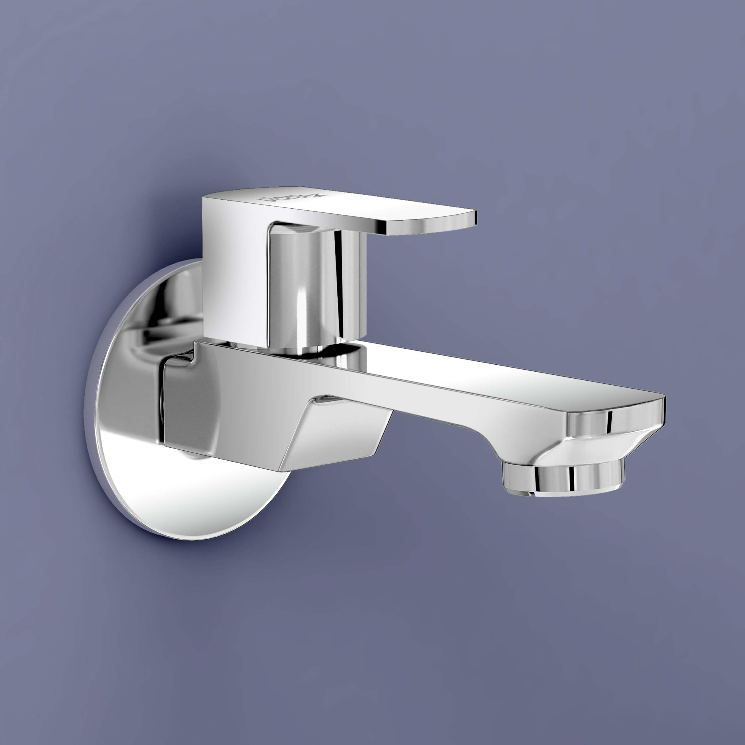 Plantex Single Lever Long Body Bib Tap for Bathroom with Water Saving Aerator/Tap for Wash Basin with Brass Spindle/Wall Mount Bib Tap with Wall Flange and Teflon Tape (SAGA-1292- Chrome)