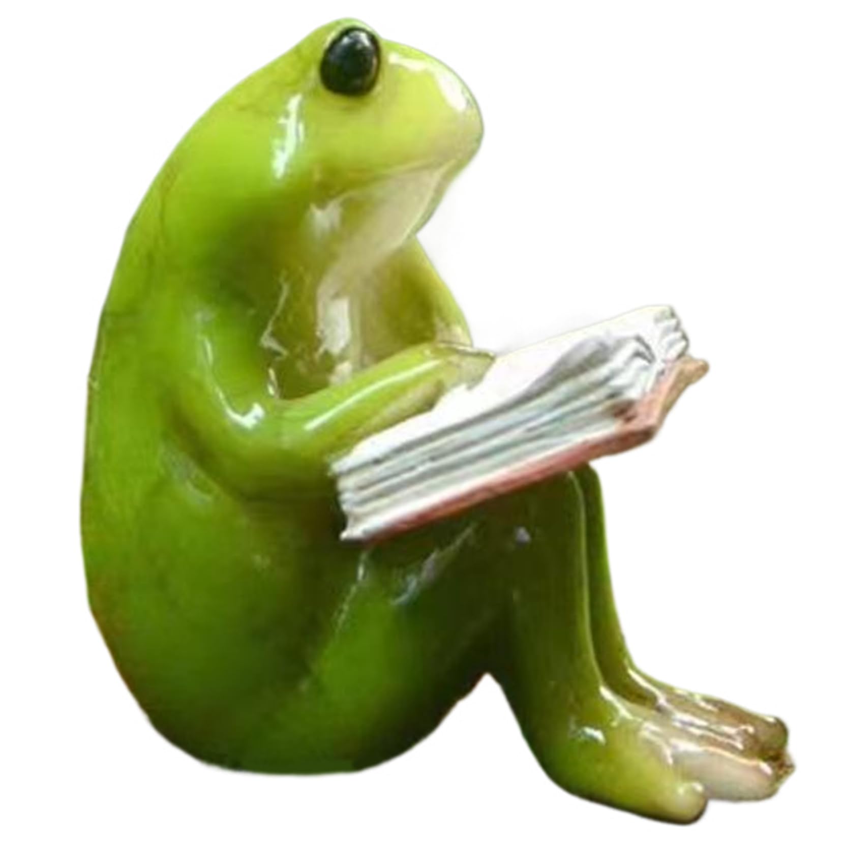 Accesorios de escritorio de bricolaje con figura de rana para mini jardines