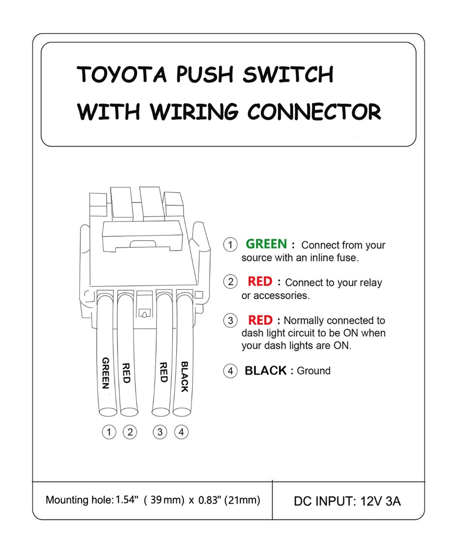 Amazon.co.jp: XLRYP LED 車用プッシュボタンスイッチ リバースカメラ