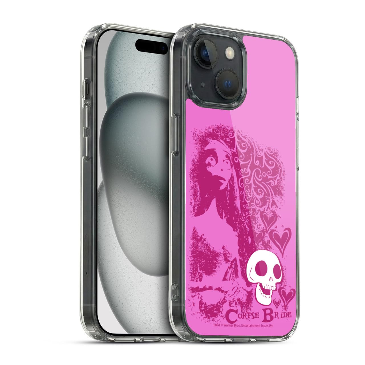 Head Case Designs Officially Licensed Corpse Bride Pink Distressed Look Key Art Gel Case [Military Grade Protection] Compatible with Apple iPhone 15