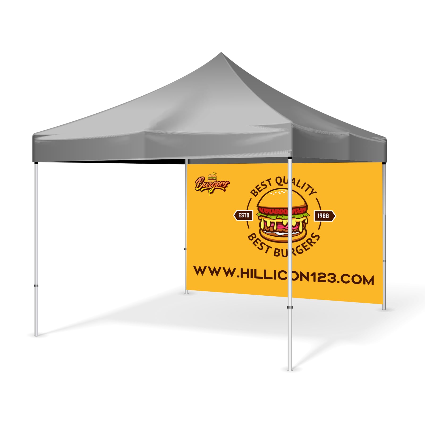 Hillicon Custom Back Wall for Pop Up Gazebo 3 x 3 m