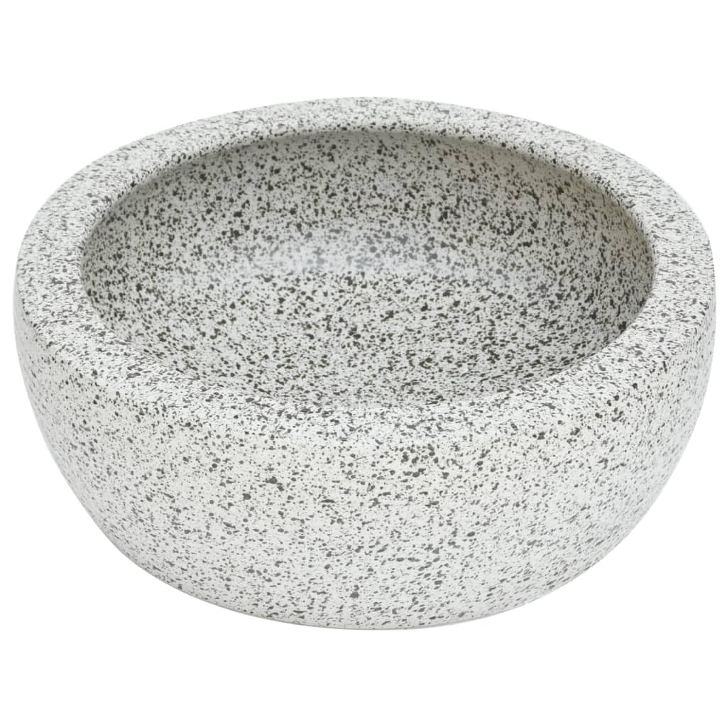 ShGaxin Lavabo sobre encimera Redondo cerámica Gris Φ41x14 cm, Fregadero, Lavabo Baño, Lavamanos Baño, Lavatorio Casa De Banho, Mueble Lavabo sobre Encimera - 155064