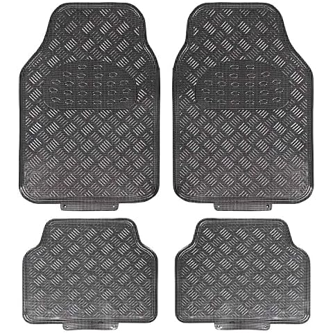 AUTOZOCO Juego de Alfombrillas Universales de Goma con Acabado Metálico para Coche - Azules Cover