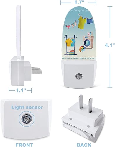 Miniatura 7 de Luz nocturna para lavandería, luz nocturna LED enchufable, luz nocturna azul degradada para lavadora, secado de ropa, luces nocturnas con sensor de