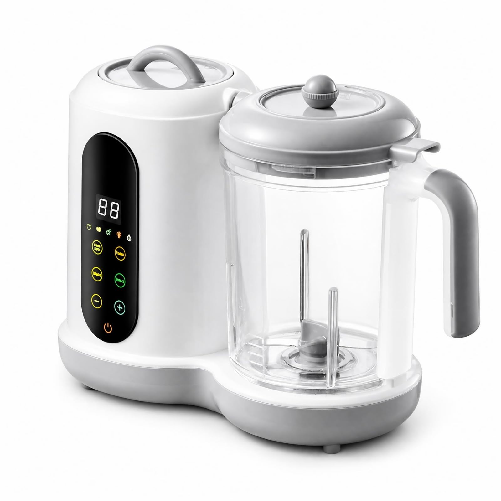 Pantalla Digital Jarra Transparente Máquina Comida Bebé Vaporizador Alimentos Mezclador s Para