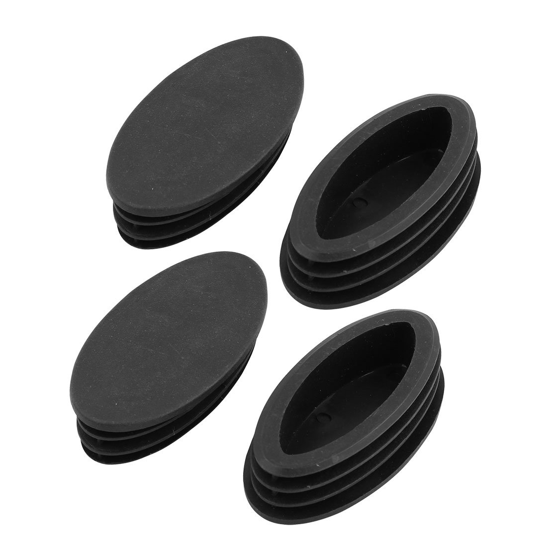 uxcell Plastic Table Feet Oval Design Tube Pipe Insert End Cap 50mm x