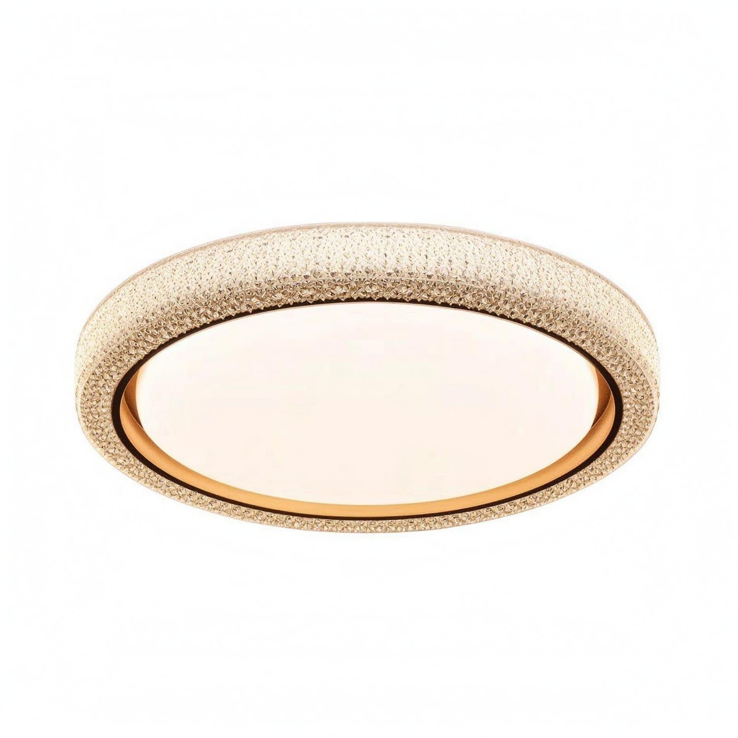 Ra95 Speckled Round Ceiling Lamp High CRI LED Flush Mount Ceiling Light Textured Indoor Lighting Gold Trim, 50CM 64W, Round Tricolor-image-42