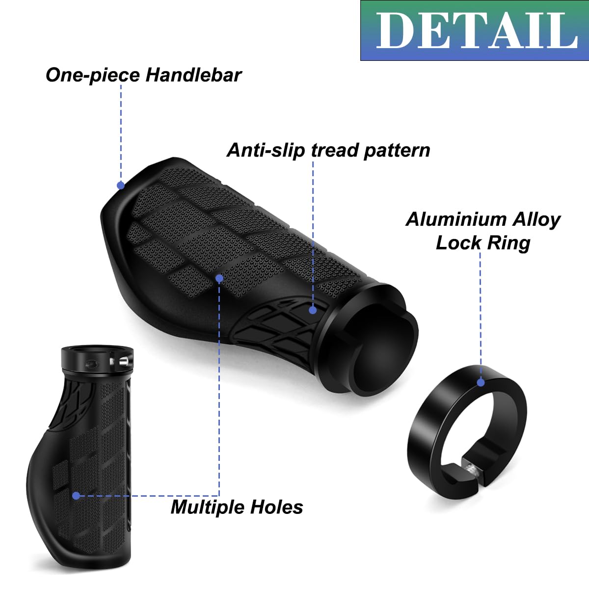 Manopole MTB REETEE Antiscivolo - Impugnature Ergonomiche Per Manubrio 22mm - Foto 10