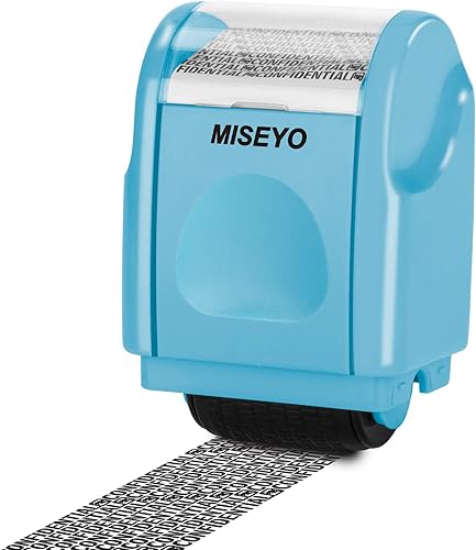Miniatura 3 de Miseyo Protección contra robo de identidad sellos anchos y mini de rodillo (azul) para privacidad de identificación de código de barras de datos con