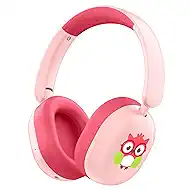 LOBKIN Kids Headphones Bluetooth 6.0,Over Ear Kids Headphones Wireless with Mic 55H Playtime AUX Cord 85dB Safe Volume Limited Foldable Design for Boys Girls Travel/School/iPad
