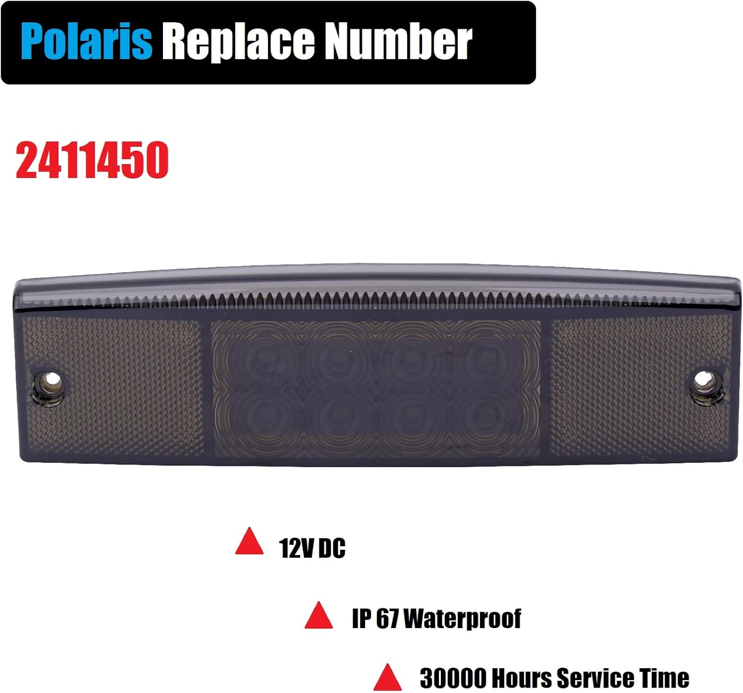 2PCS Tail Light Black LED For Polaris Ranger 400 500 570 800 EFI MIDSIZE EV(Both Side), Replace #2411450