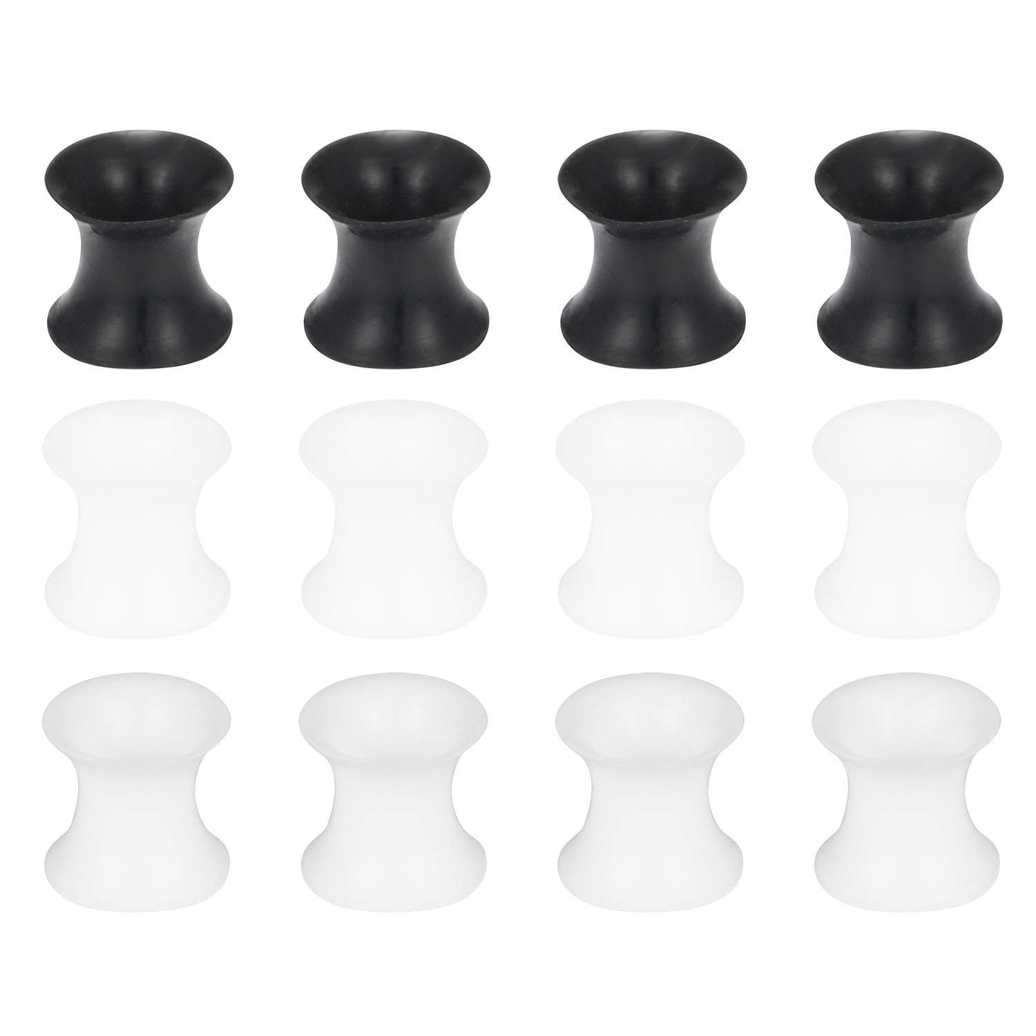 Cisyozi 10G-50mm Thin Silicone Gauges for Ear Flexible Double Flare Gauges Tunnels Expander Stretching Gauge Earlets Plugs Gauges Kit Earlets Retainer